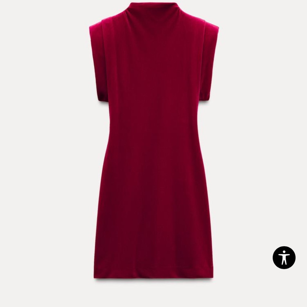 VELVET SHOULDER PAD DRESS ZW COLLECTION